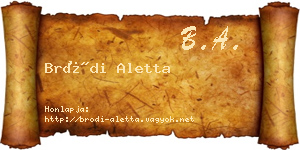 Bródi Aletta névjegykártya